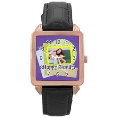 family - Rose Gold Leather Watch 