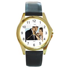 wedding - Round Gold Metal Watch