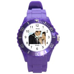 wedding - Round Plastic Sport Watch (L)