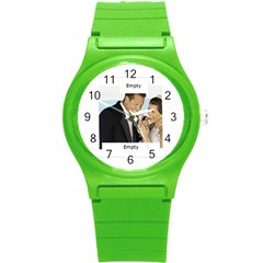 wedding - Round Plastic Sport Watch (S)