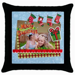 xmas - Throw Pillow Case (Black)