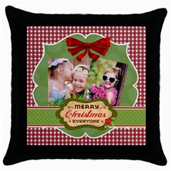 xmas - Throw Pillow Case (Black)