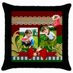 xmas - Throw Pillow Case (Black)