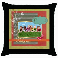 xmas - Throw Pillow Case (Black)