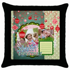 xmas - Throw Pillow Case (Black)