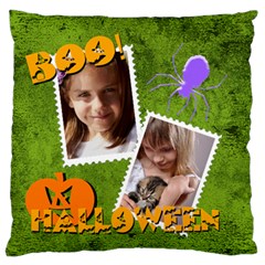 happy halloween - Large Premium Plush Fleece Cushion Case (One Side)