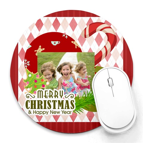 Xmas By Xmas 8 x8  Round Mousepad - 1