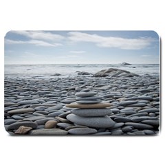 Gray Stacking Stones Zen Balance: Door Mat - Large Doormat