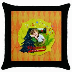 xmas - Throw Pillow Case (Black)