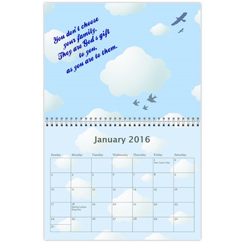 2016 Family Quotes Calendar By Galya Jan 2016