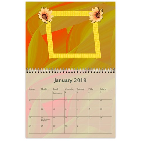 Colorful Calendar 2019 By Galya Jan 2019
