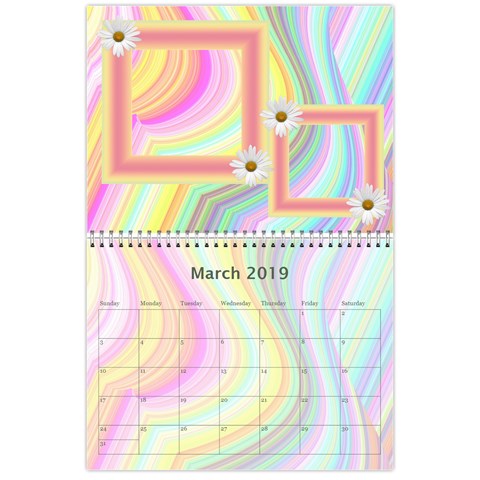 Colorful Calendar 2019 By Galya Mar 2019