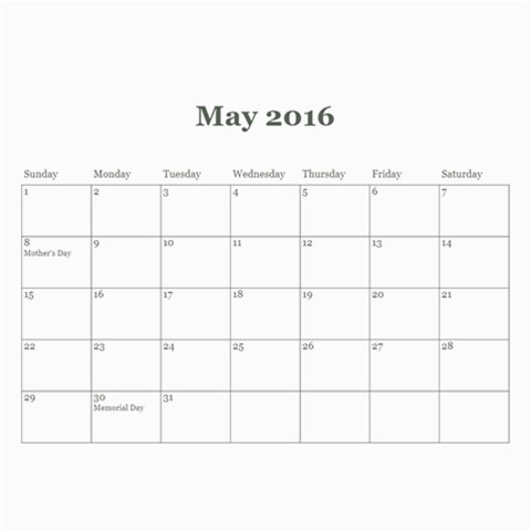 2016 Calendar By Julia Oct 2016