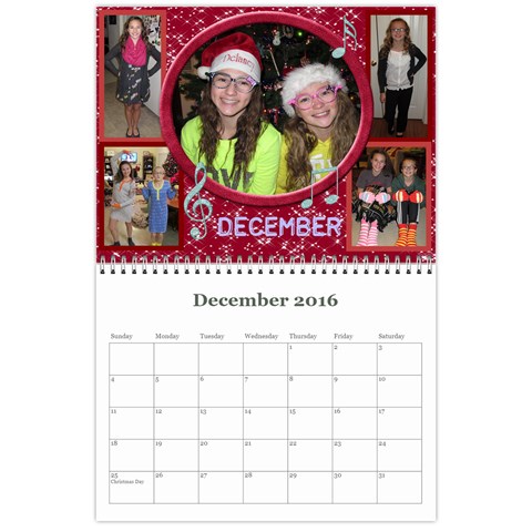 2016 Calendar By Julia Dec 2016