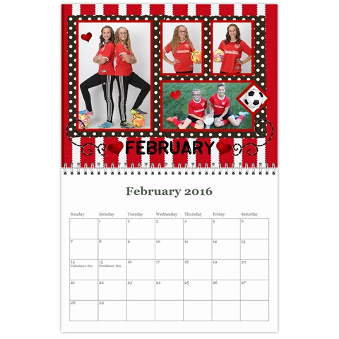 2016 Calendar By Julia Feb 2016