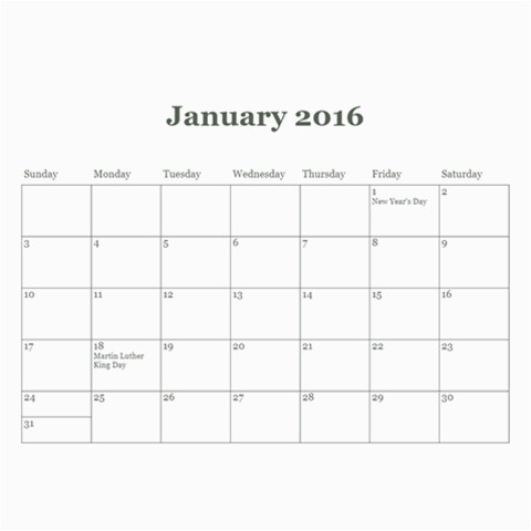 2016 Calendar By Julia Feb 2016