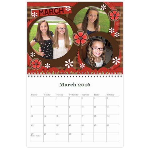 2016 Calendar By Julia Mar 2016