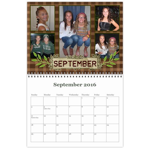 2016 Calendar By Julia Sep 2016