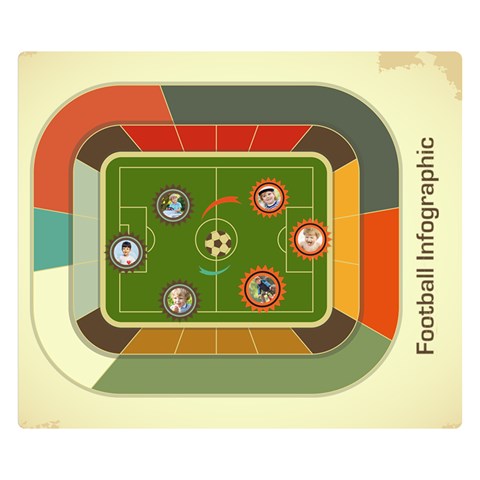 Football By Blanket 50 x40  Blanket Front