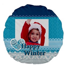 xmas - Large 18  Premium Plush Fleece Round Cushion 