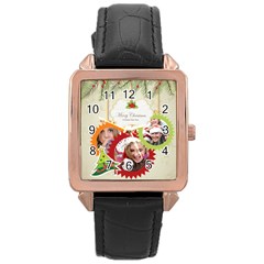 xmas - Rose Gold Leather Watch 