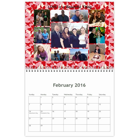 Calendar 2016 By Debbie Feb 2016