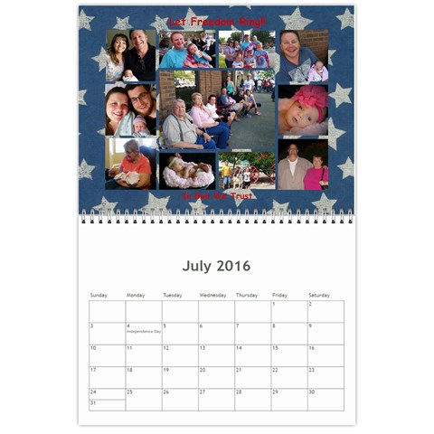 Calendar 2016 By Debbie Jul 2016