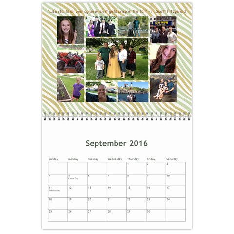Calendar 2016 By Debbie Sep 2016