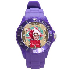 xmas merry charsitmas - Round Plastic Sport Watch (L)