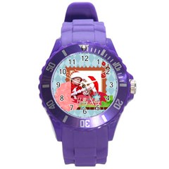 xmas merry charsitmas - Round Plastic Sport Watch (L)