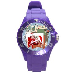 xmas merry charsitmas - Round Plastic Sport Watch (L)