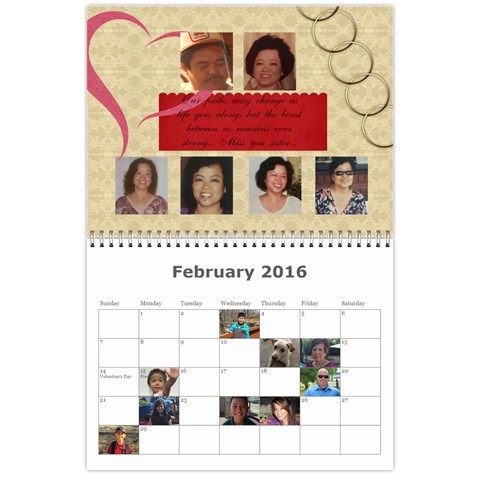 Calendar 2015 By Michelle Feb 2016