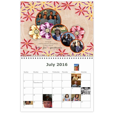 Calendar 2015 By Michelle Jul 2016