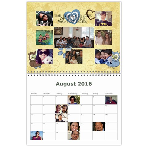 Calendar 2015 By Michelle Aug 2016