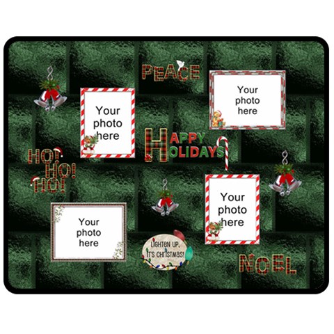 Happy Holidays Medium Fleece Blanket By Lil 60 x50  Blanket Front