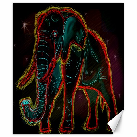 Psychedelic Elephant By Sandra 8.15 x9.66  Canvas - 1