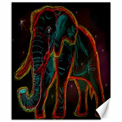 Psychedelic Elephant - Canvas 8  x 10 