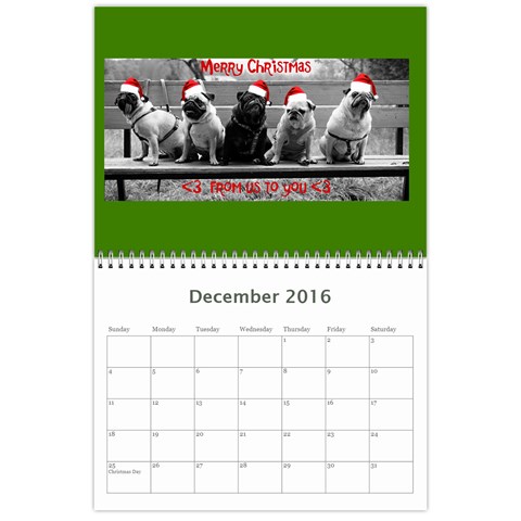 Pug Calendar Omi Clara 2016 By Lil Creatures Dec 2016