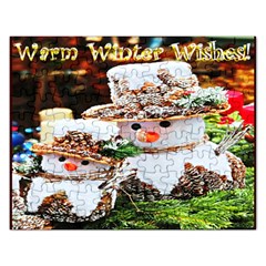  warm winter wishes snowmen.Puzzle - Jigsaw Puzzle (Rectangular)