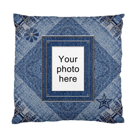 Denim Look Cushion Case By Lil Front