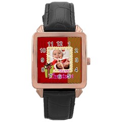 xmas - Rose Gold Leather Watch 