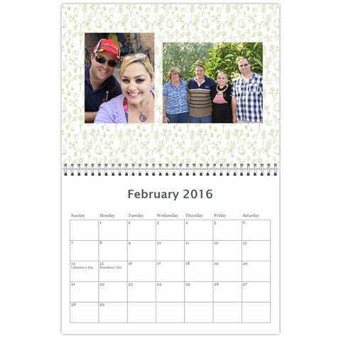 2016 Calendar By Christine Feb 2016