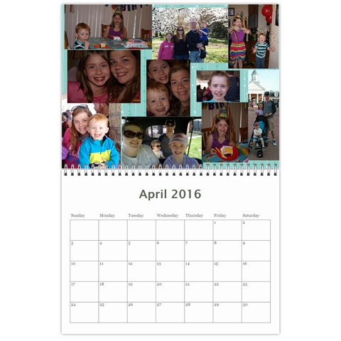 2016 Calendar Done By Mandy Morford Apr 2016
