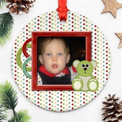 Baby s First Chrismas Ornament - Round Ornament (Two Sides)