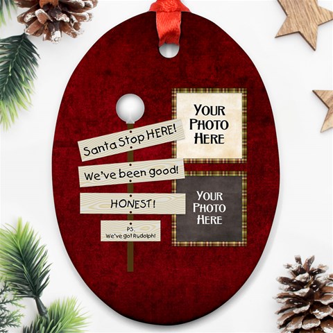 Santa Stop Ornament By Lisa Minor Front