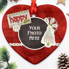 Happy Holidays Heart - Ornament (Heart)