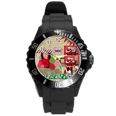 merry christmas - Round Plastic Sport Watch (L)