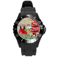 merry christmas - Round Plastic Sport Watch (L)