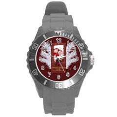 merry christmas - Round Plastic Sport Watch (L)