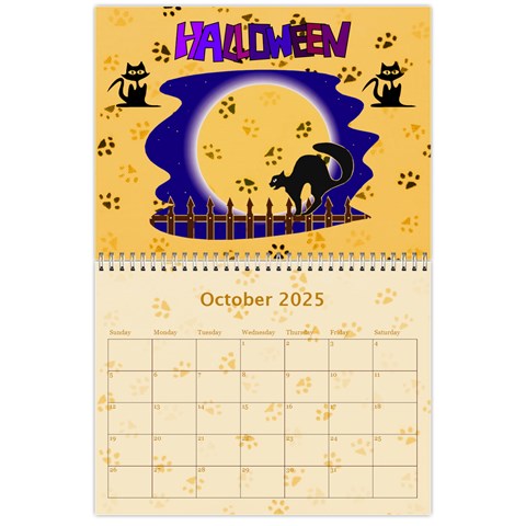 Cat Calender 2025 By Joy Johns Oct 2025